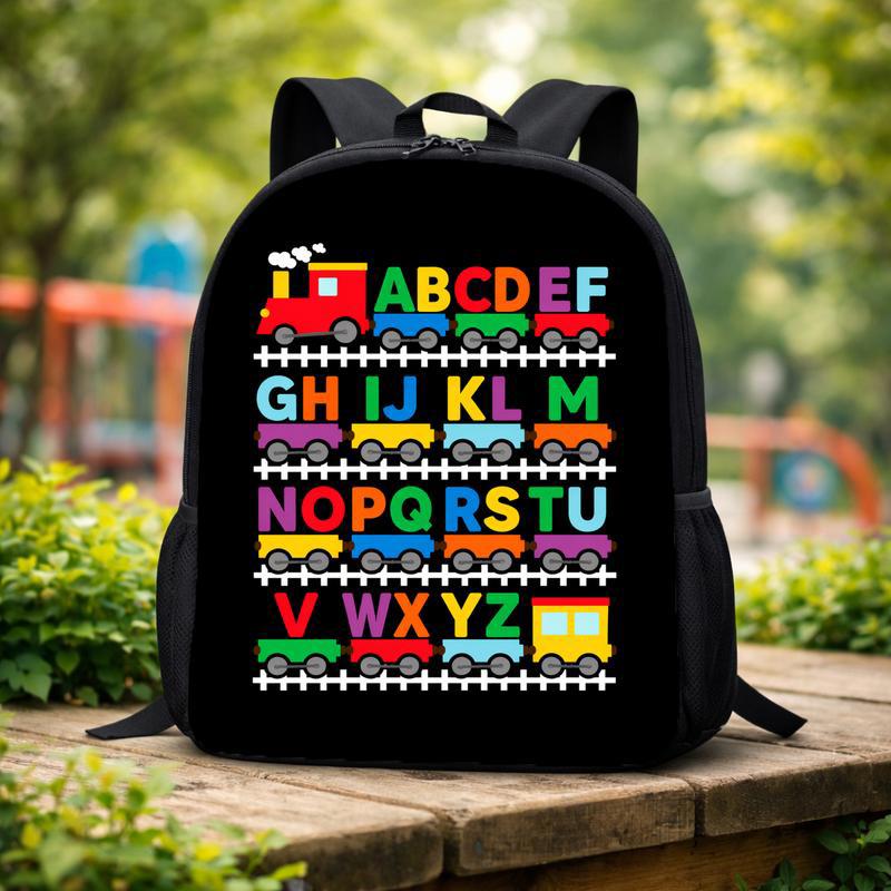 ABC Train Kids Backpack - Alphabet Learning Back To School Custom Backpack ABC Train Kids Backpack - Alphabet Learning Back To School Custom Backpack