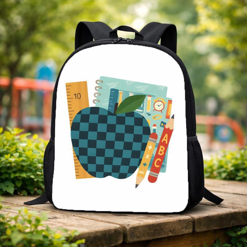Apple Theme School Backpack - Elementary School Learning Essentials Custom Backpack Apple Theme School Backpack - Elementary School Learning Essentials Custom Backpack