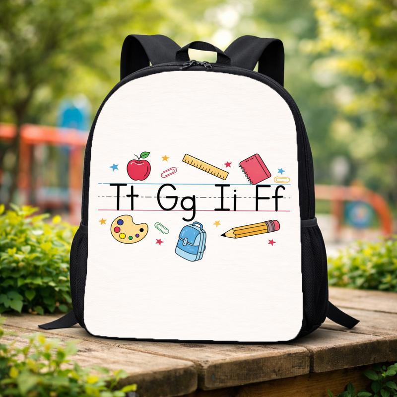 Back To School Backpack - Cute ABC Practice Letters Design Custom Backpack