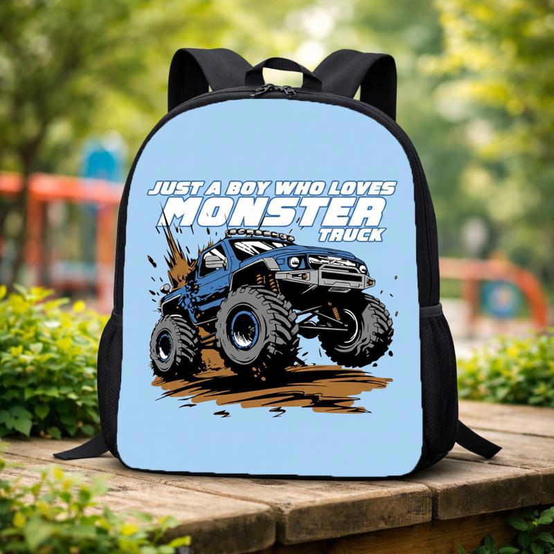Back To School Backpack For Boys - Just A Boy Who Loves Monster Truck Custom Backpack