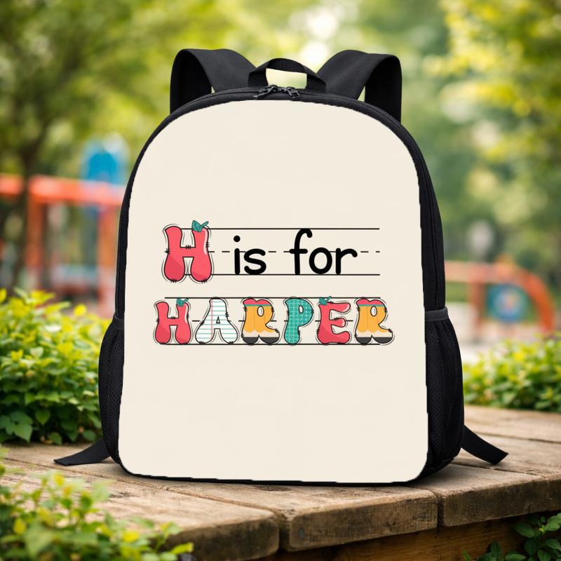 Back To School Backpack - Personalized Kids Name Alphabet Design Custom Backpack Back To School Backpack - Personalized Kids Name Alphabet Design Custom Backpack