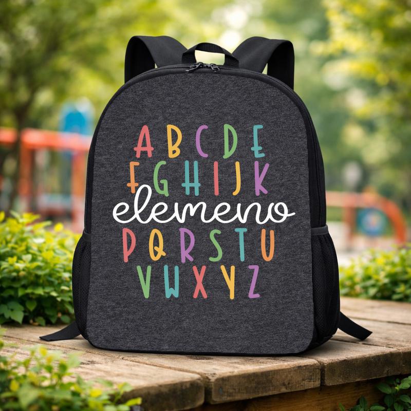 Backpack For Kids - Colorful Alphabet Preschool Learning Custom Backpack Backpack For Kids - Colorful Alphabet Preschool Learning Custom Backpack