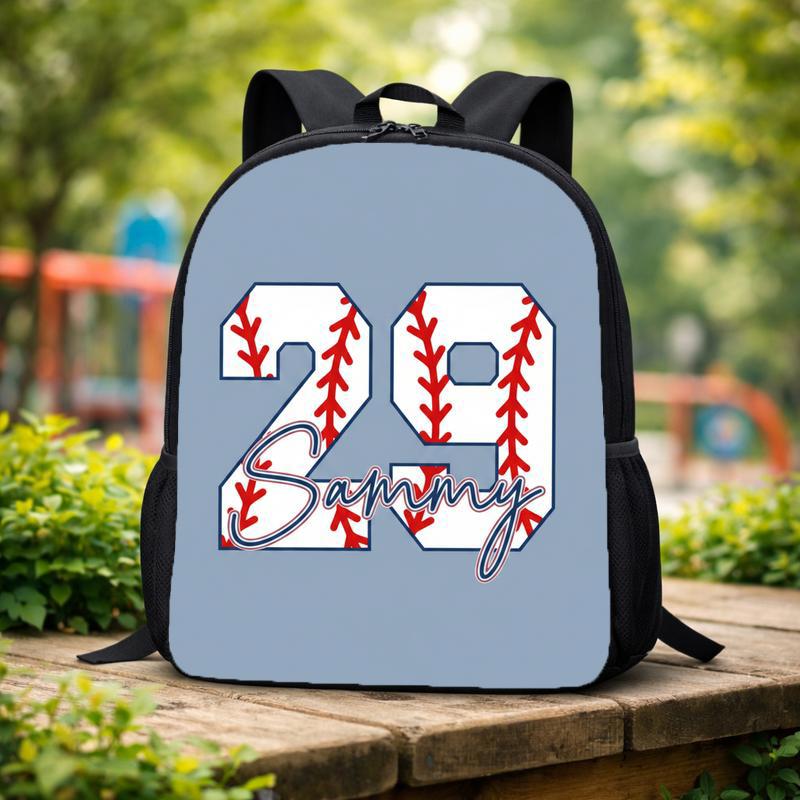 Baseball Back To School Backpack - Custom Name And Number Custom Backpack Baseball Back To School Backpack - Custom Name And Number Custom Backpack