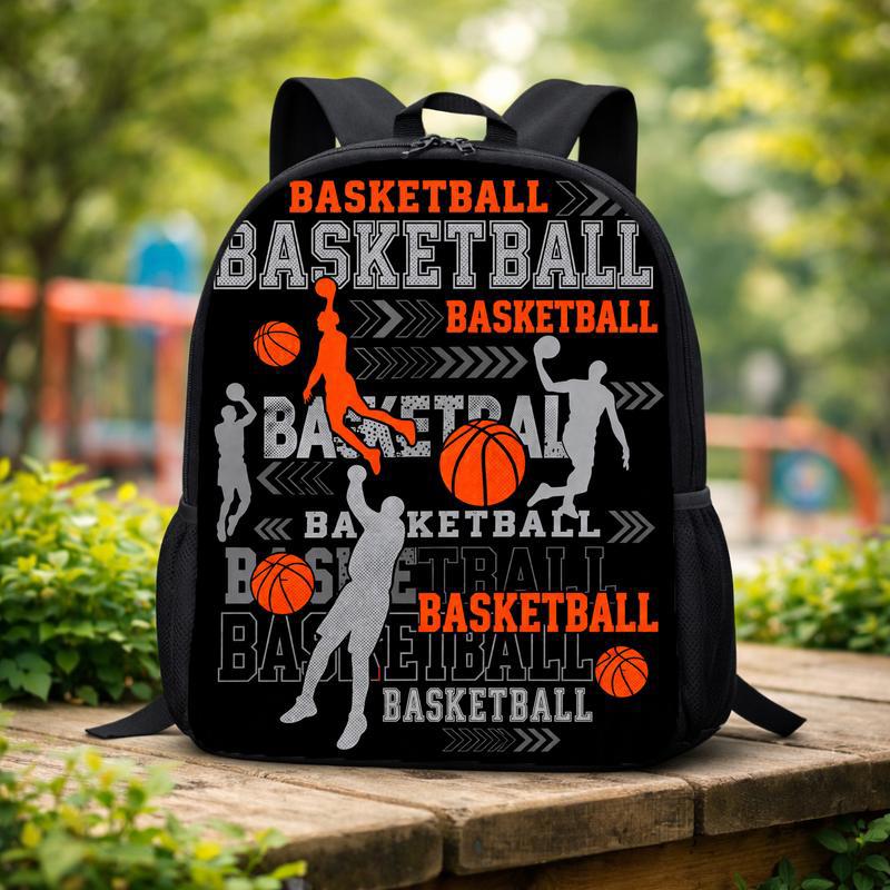 Basketball Pattern Backpack - Back To School Sport Collage Style Custom Backpack Basketball Pattern Backpack - Back To School Sport Collage Style Custom Backpack