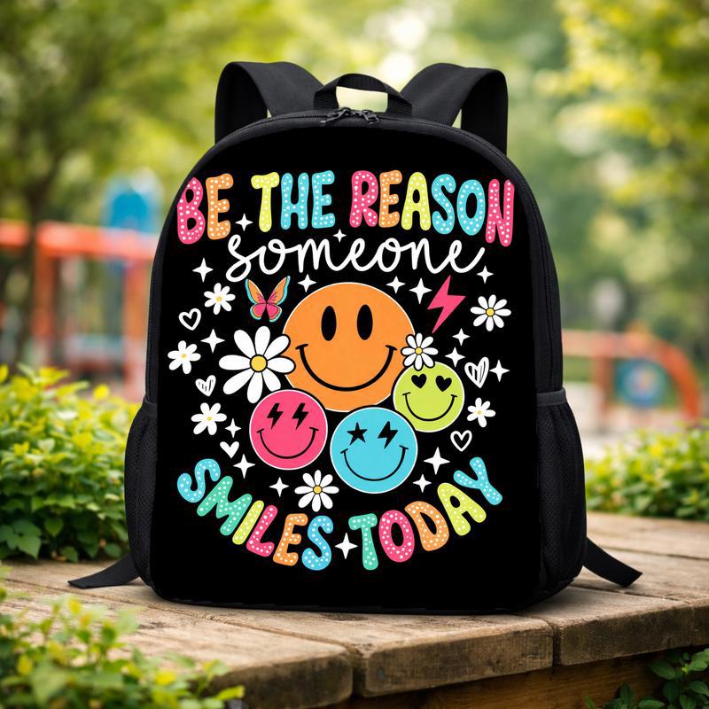 Be The Reason Someone Smiles Backpack - Positive Kids School Bag Custom Backpack