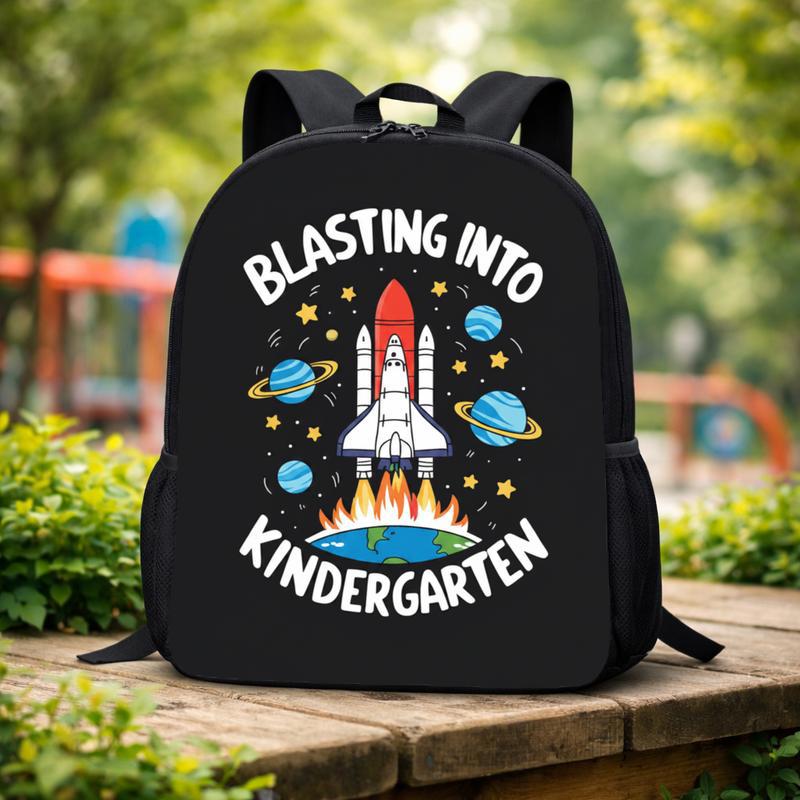 Blasting Into Kindergarten Backpack - Kids Back To School Custom Backpack Blasting Into Kindergarten Backpack - Kids Back To School Custom Backpack