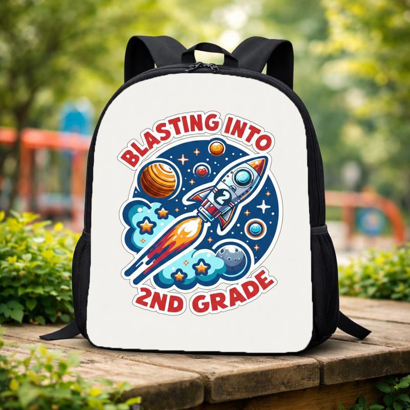 Blasting Into 2nd Grade Rocket Backpack - Kids Back To School Fun Custom Backpack Blasting Into 2nd Grade Rocket Backpack - Kids Back To School Fun Custom Backpack