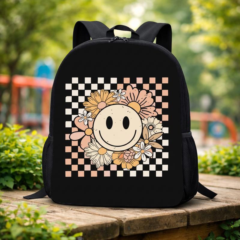 Boho Smiley Flower Backpack - Kids School Bag Custom Backpack Boho Smiley Flower Backpack - Kids School Bag Custom Backpack