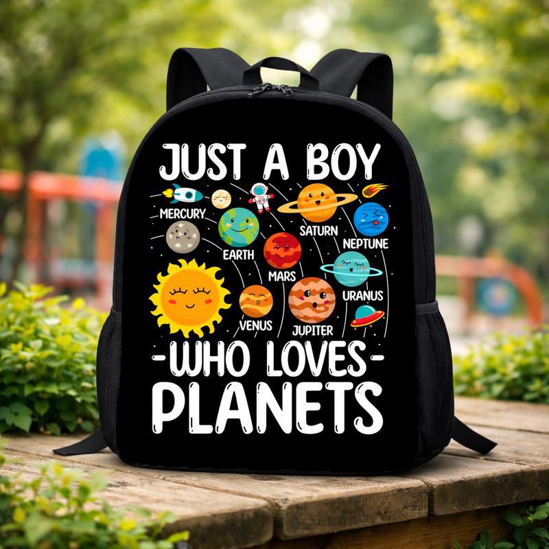 Boys Backpack Space - Just A Boy Who Loves Planets Custom Backpack