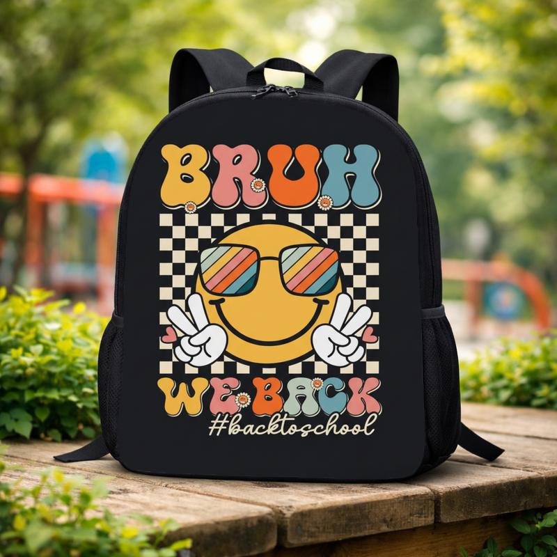 Bruh We Back Smiley Backpack - Funny Back To School Style Custom Backpack Bruh We Back Smiley Backpack - Funny Back To School Style Custom Backpack