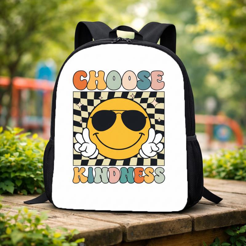 Choose Kindness Smiley Backpack - Positive Kids School Bag Custom Backpack Choose Kindness Smiley Backpack - Positive Kids School Bag Custom Backpack