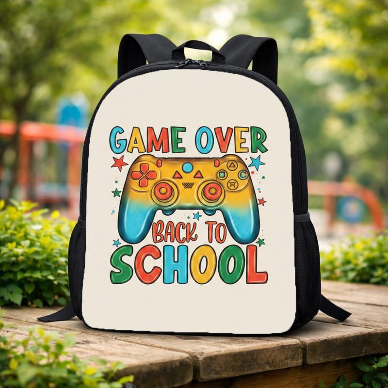 Colorful Game Over Backpack - Back To School Gamer Kids Custom Backpack