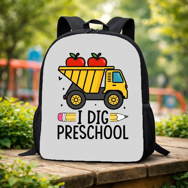 Construction Truck Backpack For Kids - I Dig Preschool Custom Backpack