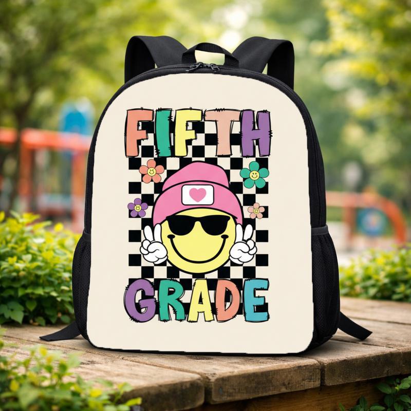 Cool Fifth Grade Smiley Backpack – Back To School Kids Custom Backpack Cool Fifth Grade Smiley Backpack – Back To School Kids Custom Backpack