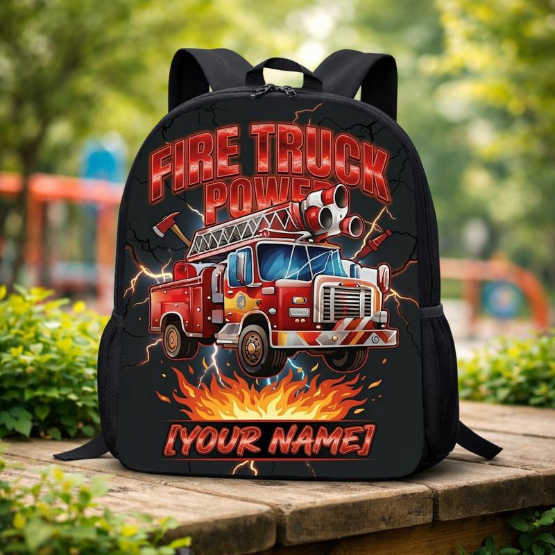 Cool Fire Truck School Backpack - Kids Firefighter Truck Design Custom Backpack Cool Fire Truck School Backpack - Kids Firefighter Truck Design Custom Backpack
