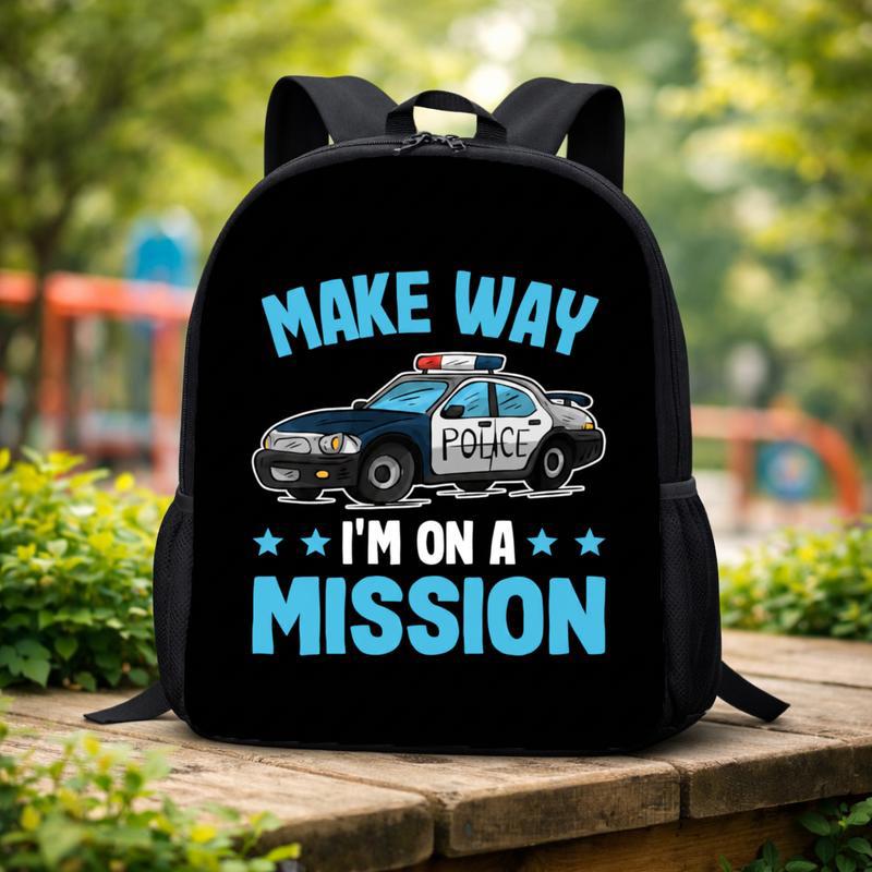 Cool Kids Police Car Backpack - Make Way Mission Back To School Custom Backpack Cool Kids Police Car Backpack - Make Way Mission Back To School Custom Backpack