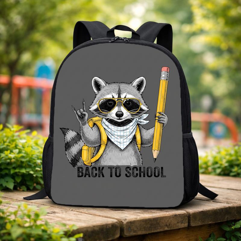 Cool Raccoon Backpack Kids - Funny Back To School Boys Custom Backpack Cool Raccoon Backpack Kids - Funny Back To School Boys Custom Backpack