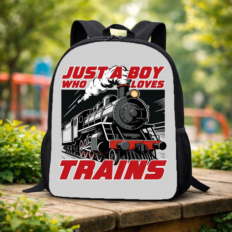 Cool Train Backpack For Kids - Just A Boy Who Loves Trains Custom Backpack