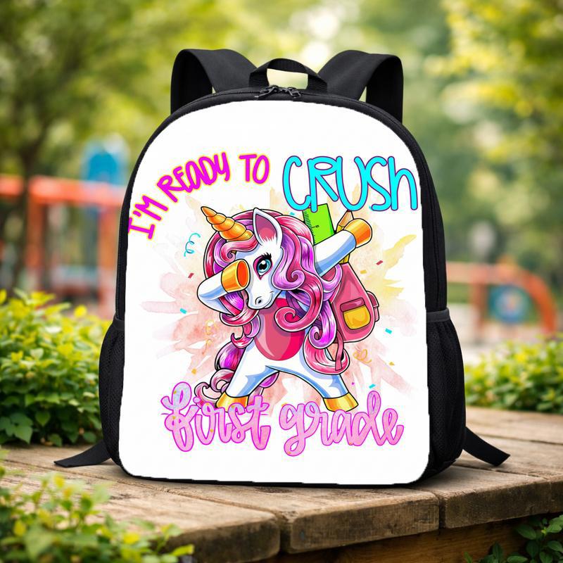 Crush First Grade Backpack - Fun Unicorn Kids School Gear Custom Backpack