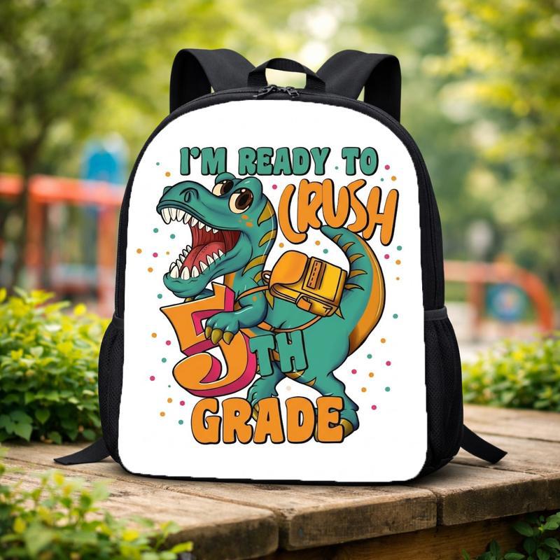 Crush 5th Grade Dino Custom Backpack - Back To School Kids Custom Backpack