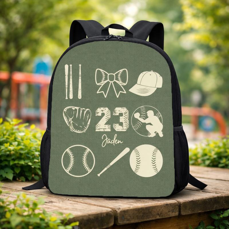 Custom Baseball Backpack - Name And Number Sports Icons Custom Backpack