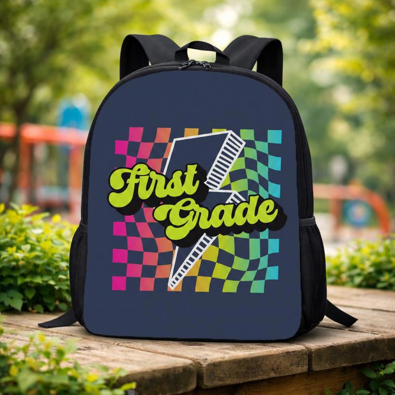 Custom Grade Retro Rainbow Checkerboard - Trendy School Backpack Custom Backpack Custom Grade Retro Rainbow Checkerboard - Trendy School Backpack Custom Backpack