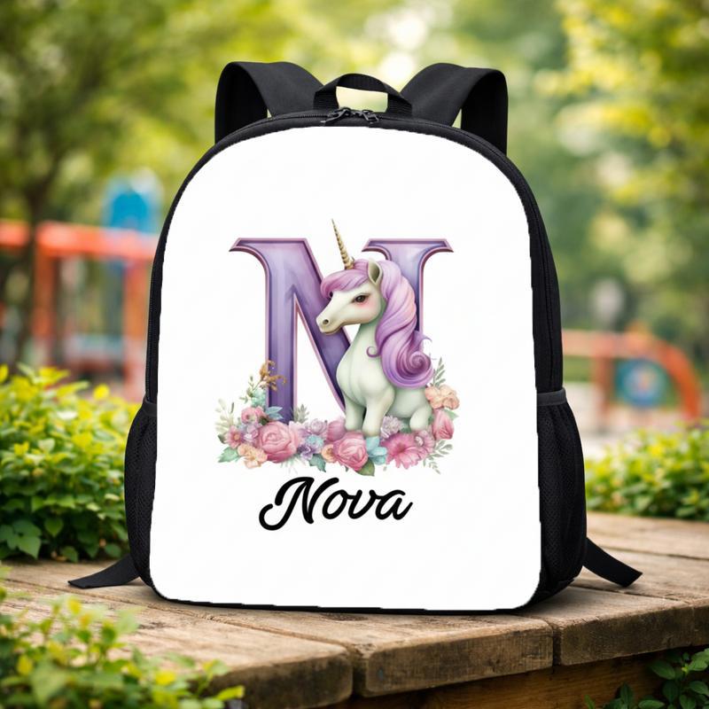 Custom Initial Unicorn Backpack With Name Kids School Bag Custom Backpack Custom Initial Unicorn Backpack With Name Kids School Bag Custom Backpack