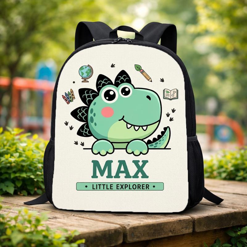 Custom Little Explorer Dino Backpack - School Adventure Kids Custom Backpack