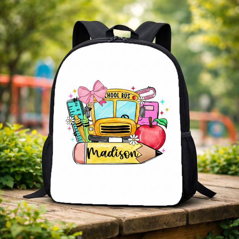 Custom Name Backpack - Cute School Bus Back To School Custom Backpack Custom Name Backpack - Cute School Bus Back To School Custom Backpack
