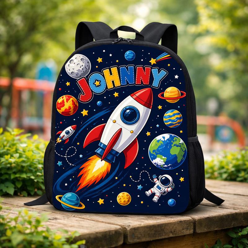 Custom Name Backpack Kids - Rocket Back To School Custom Backpack
