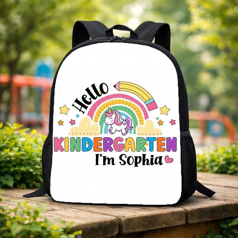 Custom Name Kindergarten Backpack Cute Rainbow Unicorn Custom Backpack