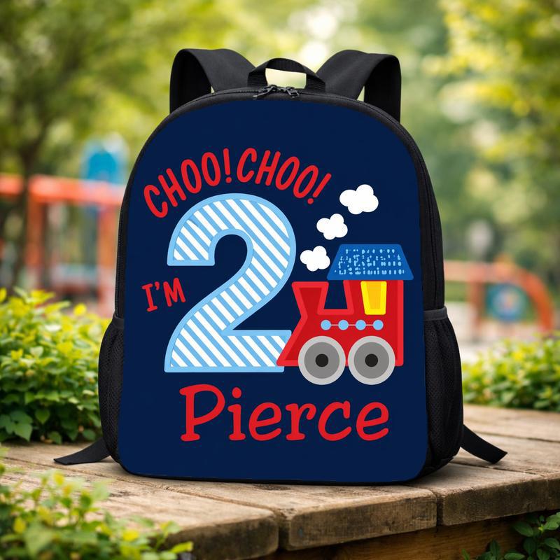 Custom Name Train Backpack - I'm 2 Choo Choo Kids Gift Custom Backpack Custom Name Train Backpack - I'm 2 Choo Choo Kids Gift Custom Backpack