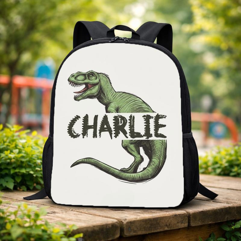 Custom Name T-Rex Backpack - Cool Boys Back To School Custom Backpack