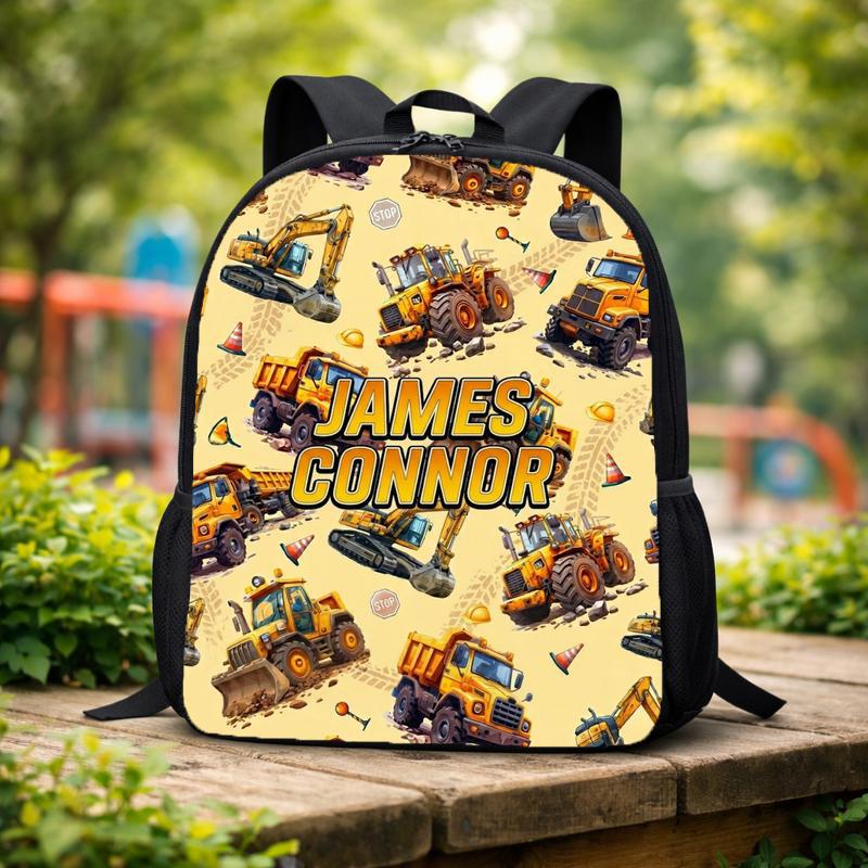 Custom Name Truck Backpack For Boys - Cool Back To School Custom Backpack