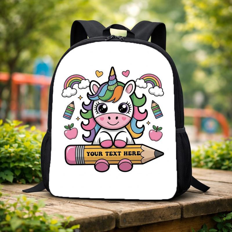 Custom Name Unicorn Backpack Cute Pencil School Design Custom Backpack Custom Name Unicorn Backpack Cute Pencil School Design Custom Backpack
