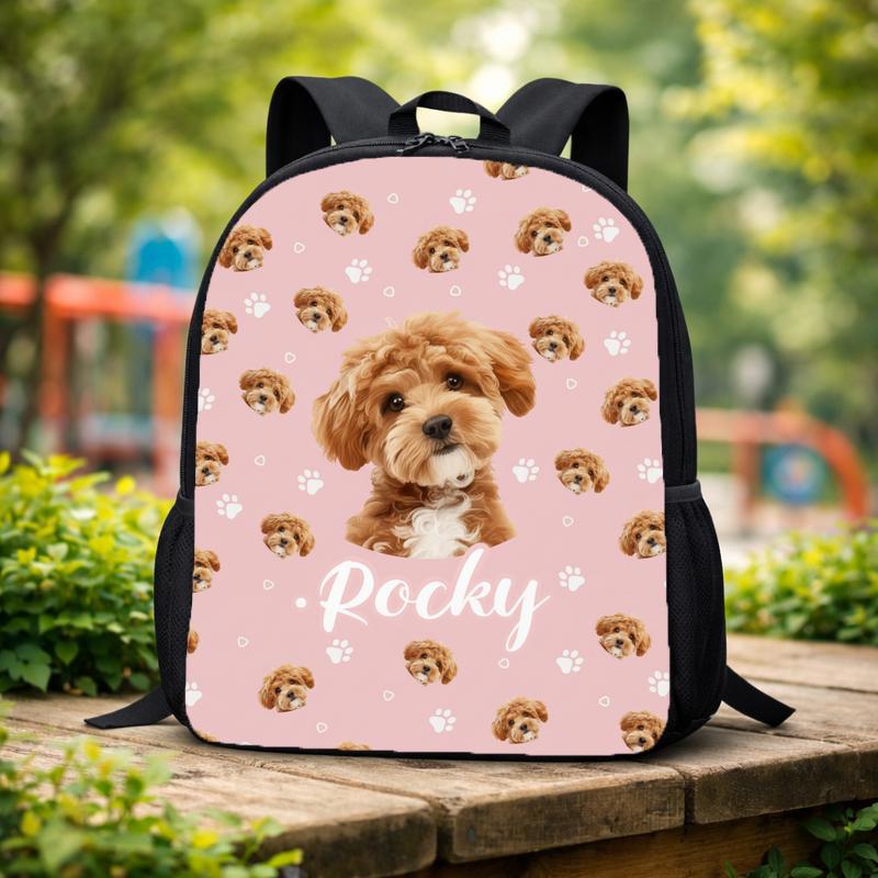 Custom Pet Photo Backpack_ Personalized Dog_Cat Face Schoolbag Custom Backpack Custom Pet Photo Backpack_ Personalized Dog_Cat Face Schoolbag Custom Backpack