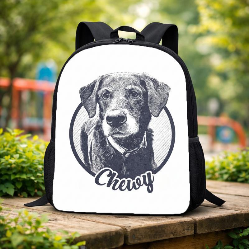 Custom Pet Portrait T-Shirt_ Personalized Dog Cat Photo Keepsake Tee Memorial Gift For Pet Lover Custom Backpack Custom Pet Portrait T-Shirt_ Personalized Dog Cat Photo Keepsake Tee Memorial Gift For Pet Lover Custom Backpack