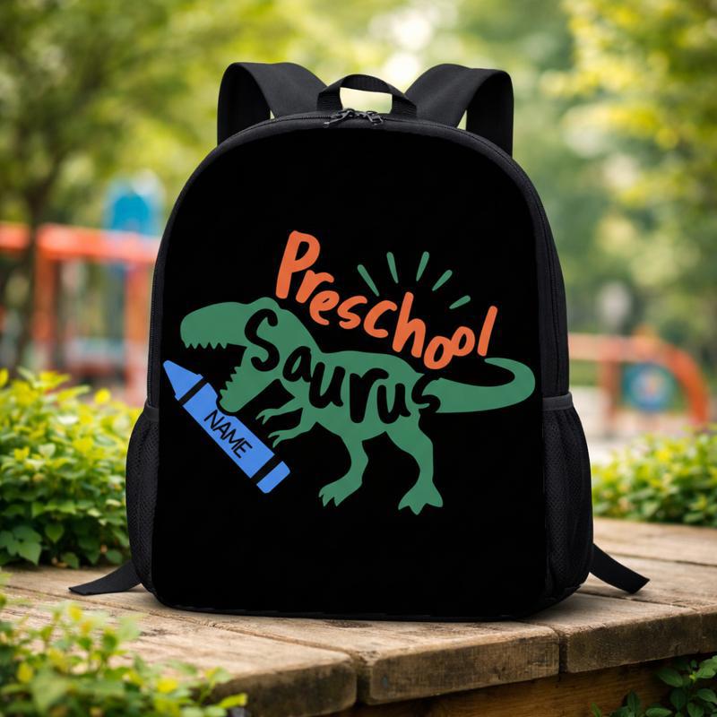 Custom Preschool Saurus Dino Backpack - First Day Of School Custom Backpack Custom Preschool Saurus Dino Backpack - First Day Of School Custom Backpack