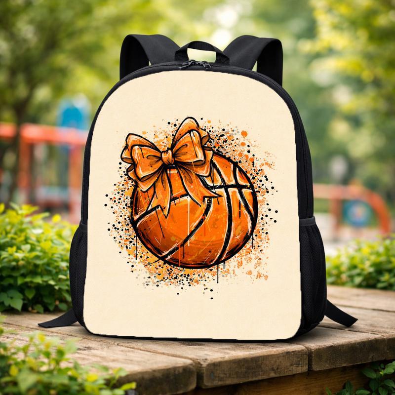 Cute Basketball Bow Backpack - Back To School Girl Sport Style Custom Backpack Cute Basketball Bow Backpack - Back To School Girl Sport Style Custom Backpack