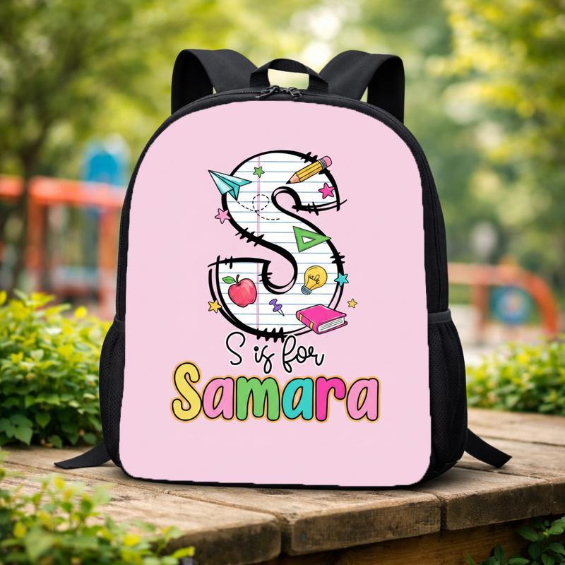 Cute Kindergarten Backpack For Girls - Custom Initial Name Design Custom Backpack Cute Kindergarten Backpack For Girls - Custom Initial Name Design Custom Backpack