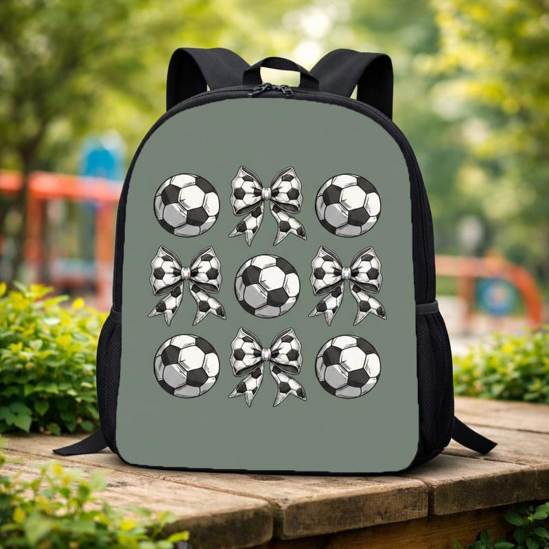 Cute Soccer Bow Pattern Backpack - Girls School Design Custom Backpack Cute Soccer Bow Pattern Backpack - Girls School Design Custom Backpack