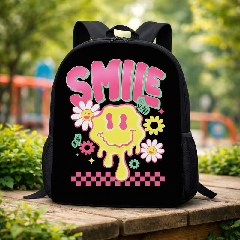 Drippy Smiley Backpack - Retro Back To School Kids Custom Backpack Drippy Smiley Backpack - Retro Back To School Kids Custom Backpack