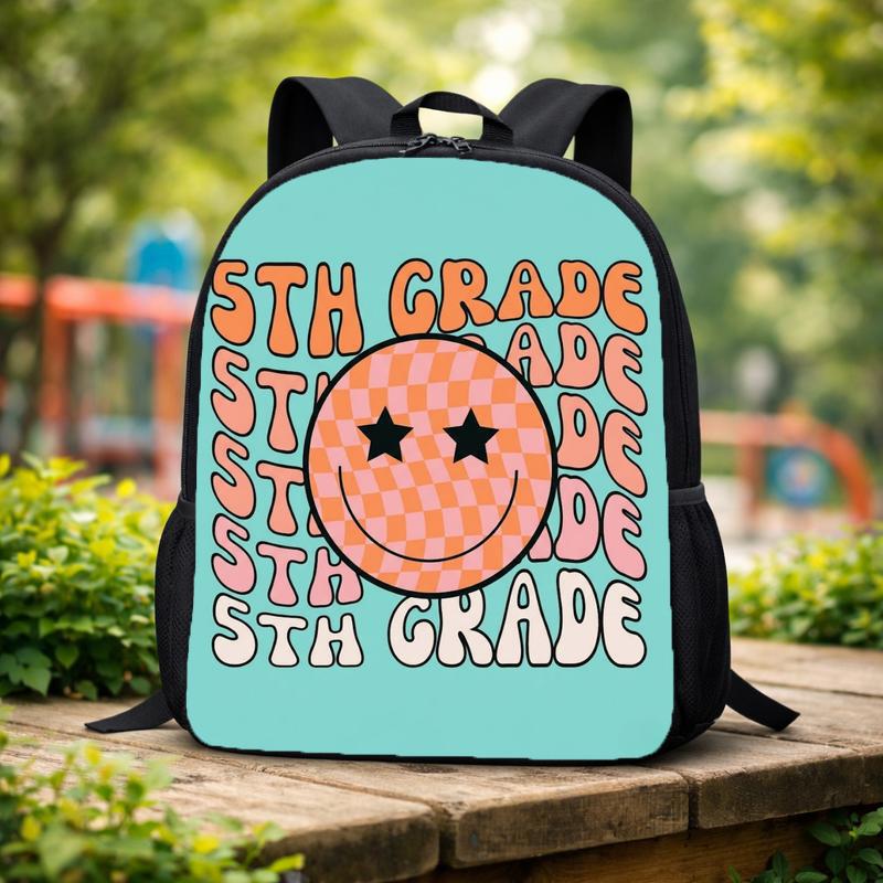 Elementary School Custom Grade Backpack - Retro Happy Face Style Custom Backpack