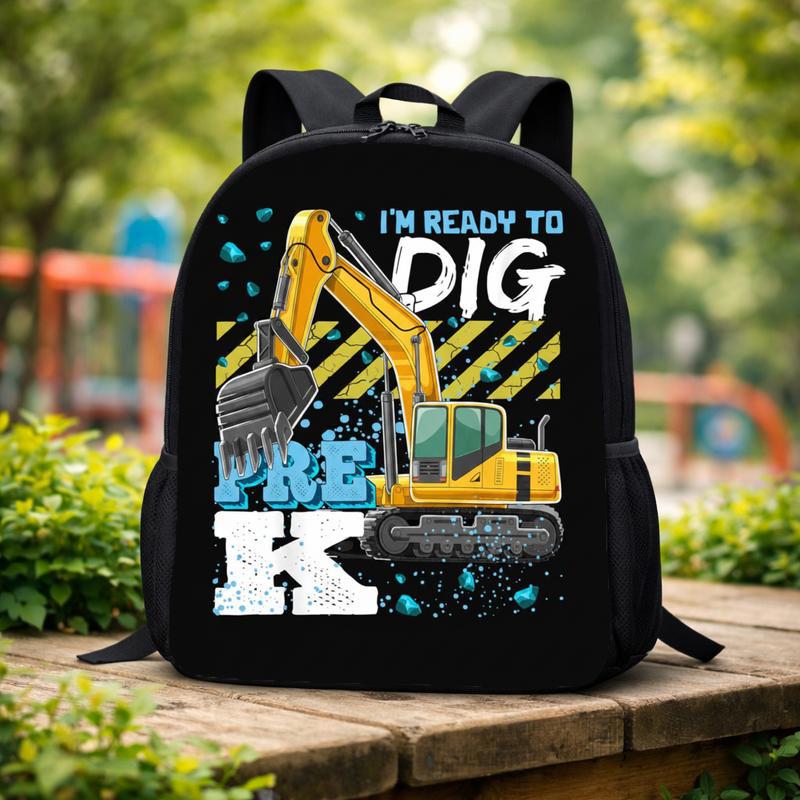 Excavator Backpack For Kids - Ready To Dig Pre-K Gift Custom Backpack Excavator Backpack For Kids - Ready To Dig Pre-K Gift Custom Backpack