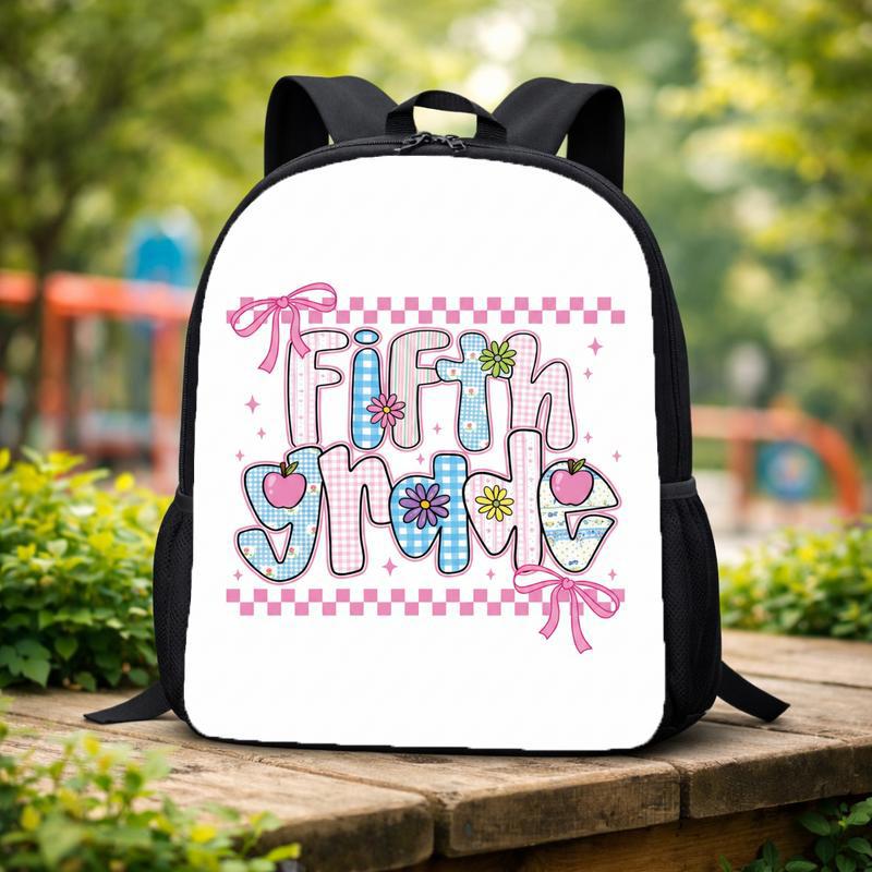 Fifth Grade Pastel Gingham Checkerboard Backpack - Cute School Girl Style Custom Backpack Fifth Grade Pastel Gingham Checkerboard Backpack - Cute School Girl Style Custom Backpack