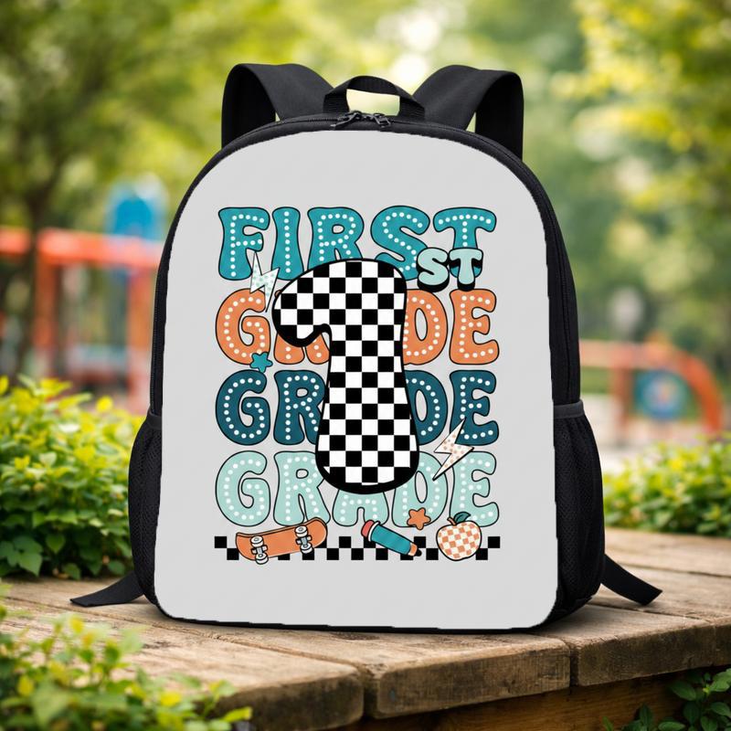 First Grade Backpack - Elementary School Checker Sport Style Custom Backpack