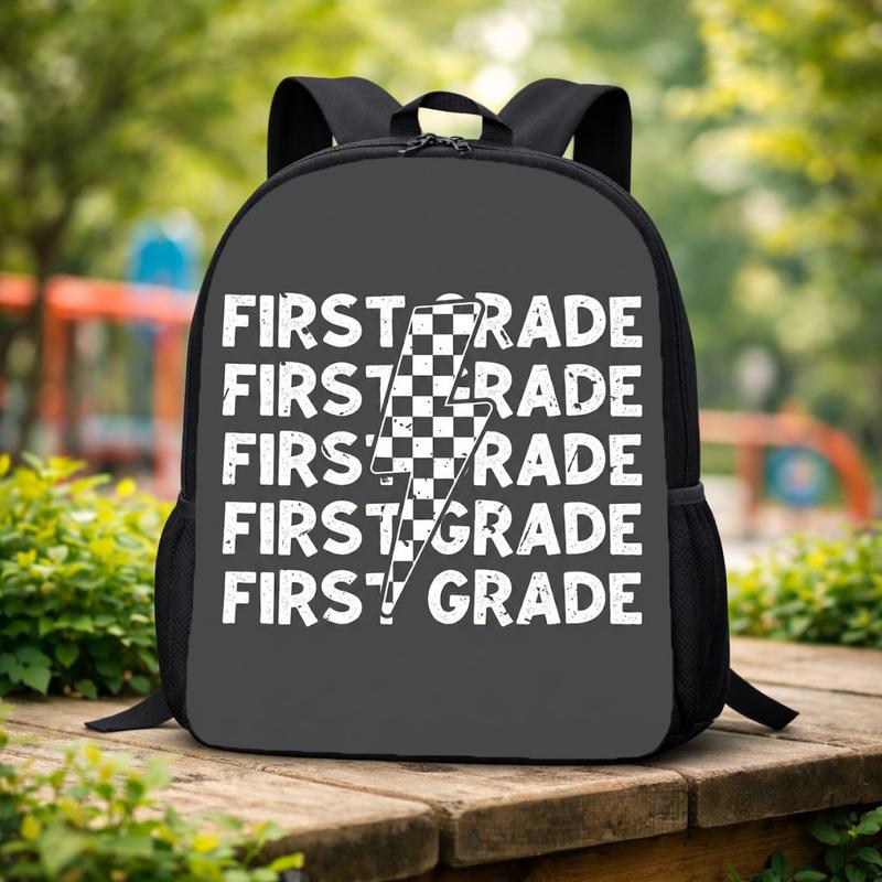 First Grade Lightning Checkerboard - Cool Kids School Backpack Custom Backpack First Grade Lightning Checkerboard - Cool Kids School Backpack Custom Backpack