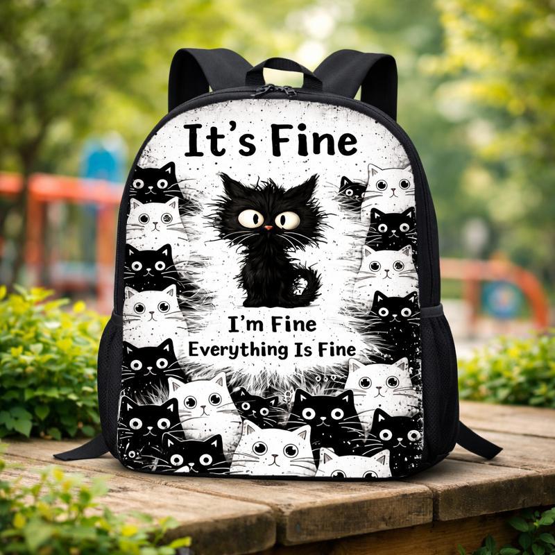 Funny Black Cat School Backpack For Girls Boys Custom Backpack Funny Black Cat School Backpack For Girls Boys Custom Backpack