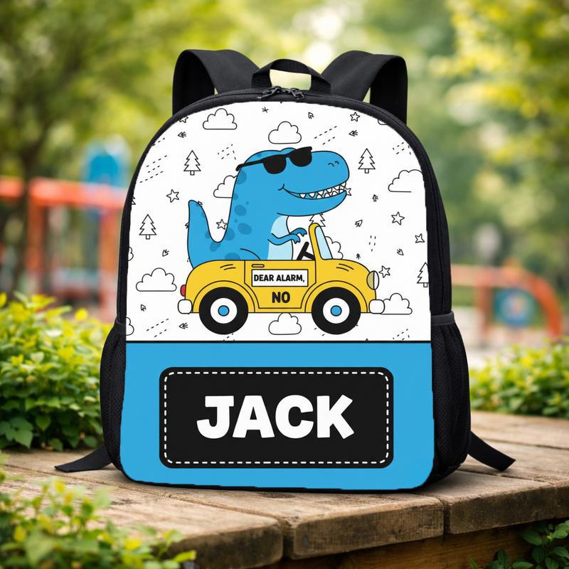Funny Dinosaur Backpack With Name - Back To School Kids Custom Backpack Funny Dinosaur Backpack With Name - Back To School Kids Custom Backpack