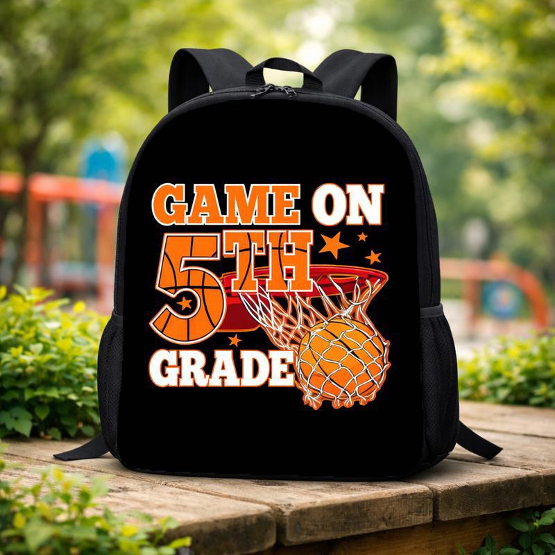 Game On Basketball Backpack - Back To School 5th Grade Kids Custom Backpack Game On Basketball Backpack - Back To School 5th Grade Kids Custom Backpack